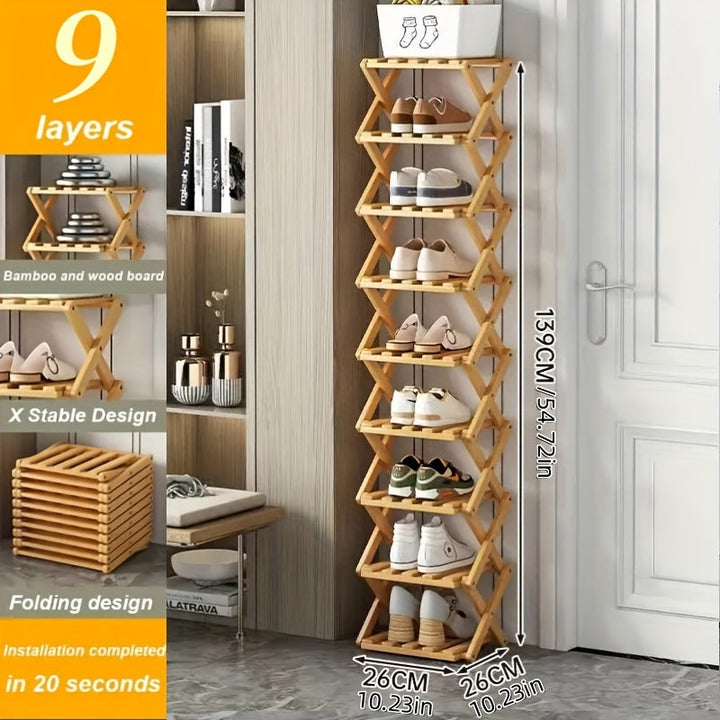 Functional Bamboo Shoe Rack – Compact and Flexible for Small Spaces