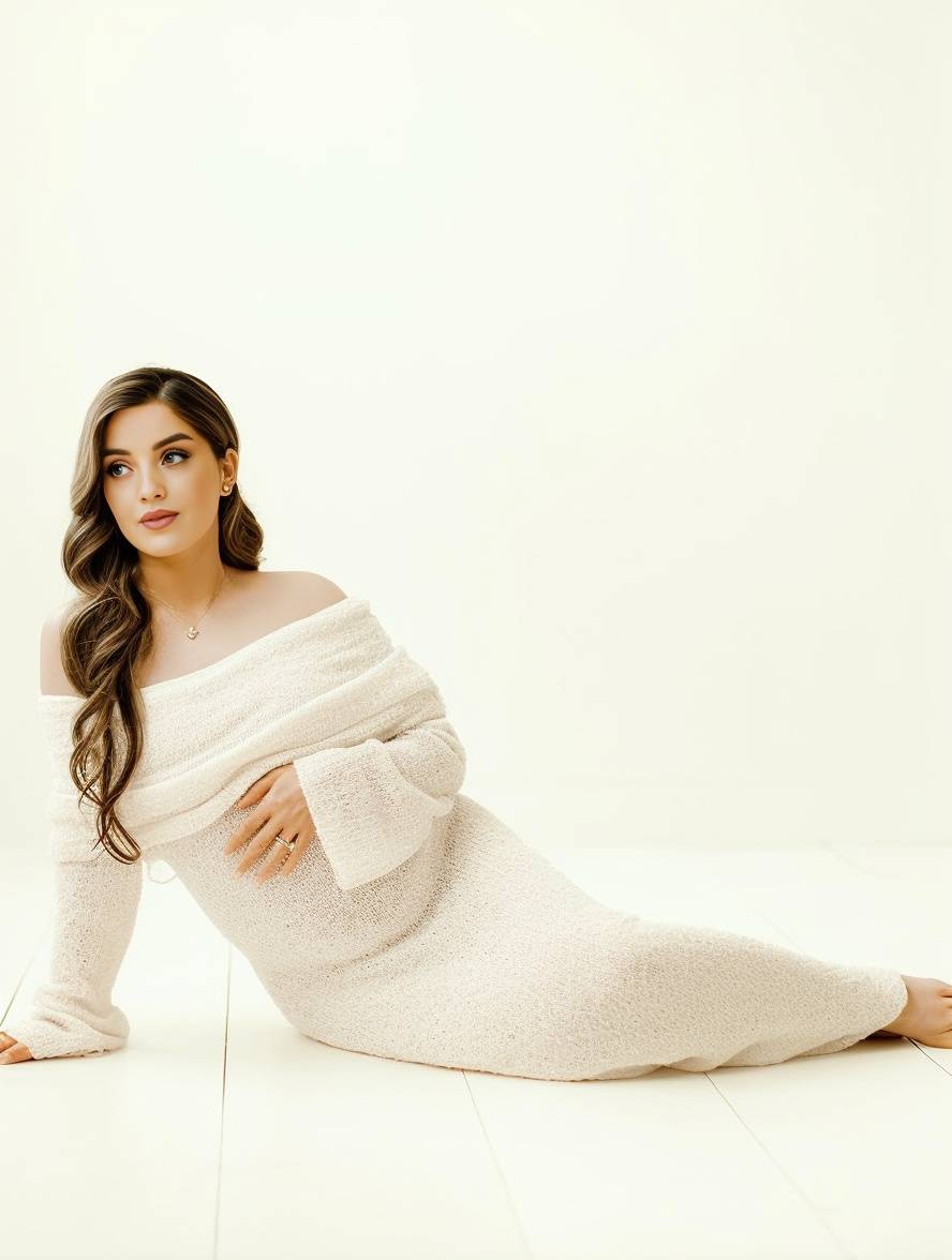 Women's A-Line Dress – Off-the-Shoulder with Long Sleeves, Suitable for Spring and Summer