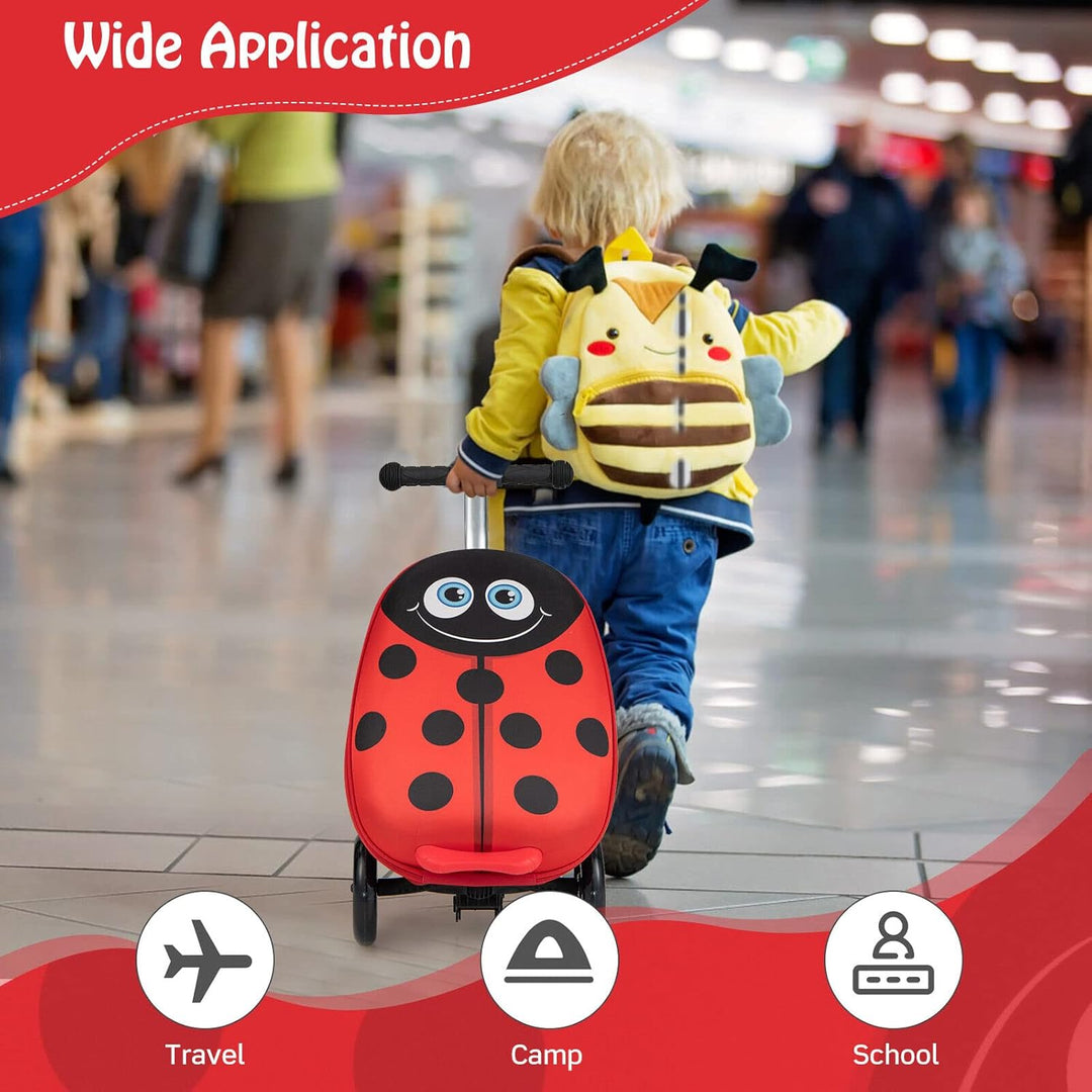 2-in-1 Kids' Scooter Suitcase with LED Wheels