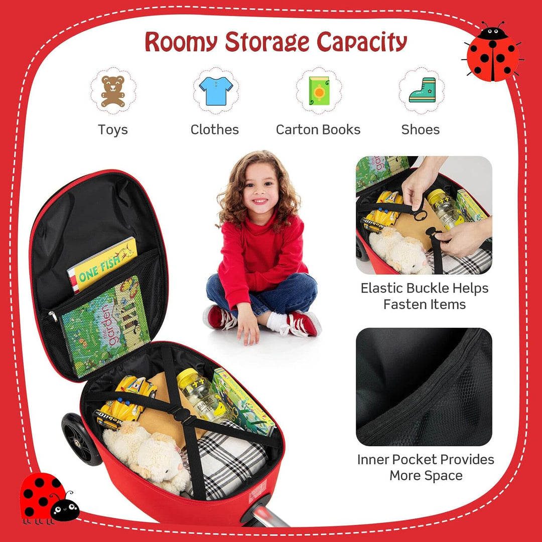 2-in-1 Kids' Scooter Suitcase with LED Wheels