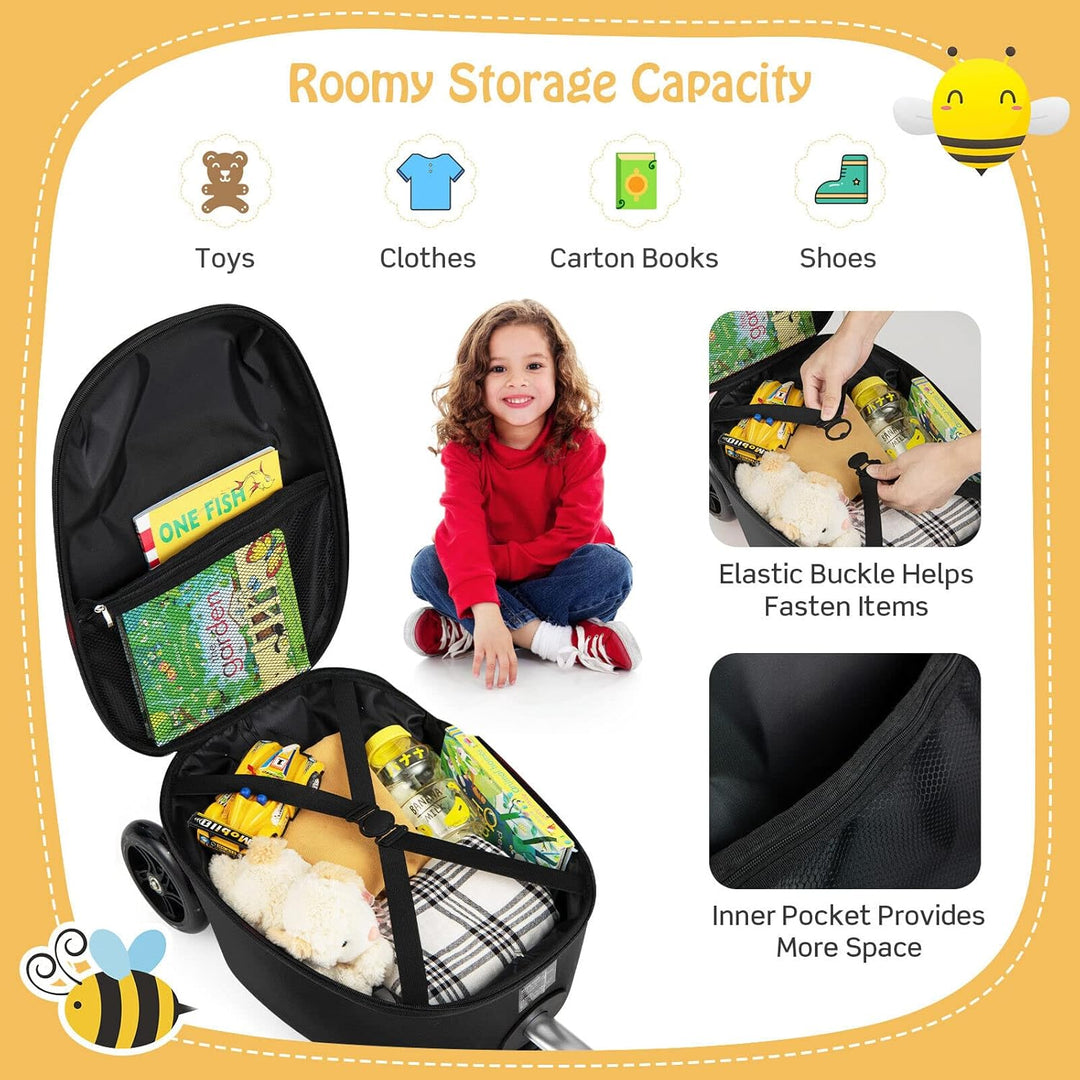 2-in-1 Kids' Scooter Suitcase with LED Wheels