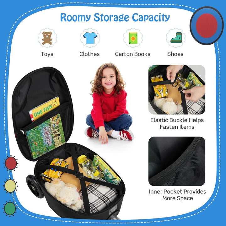 2-in-1 Kids' Scooter Suitcase with LED Wheels