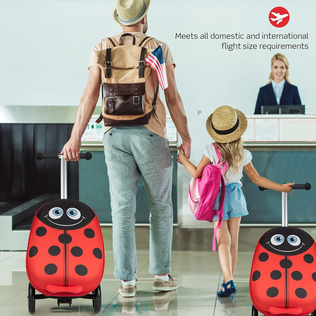 2-in-1 Kids' Scooter Suitcase with LED Wheels