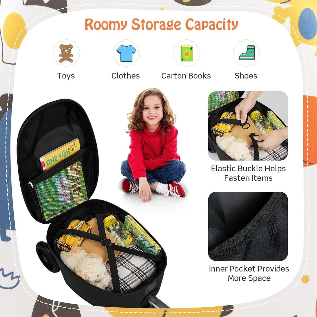 2-in-1 Kids' Scooter Suitcase with LED Wheels