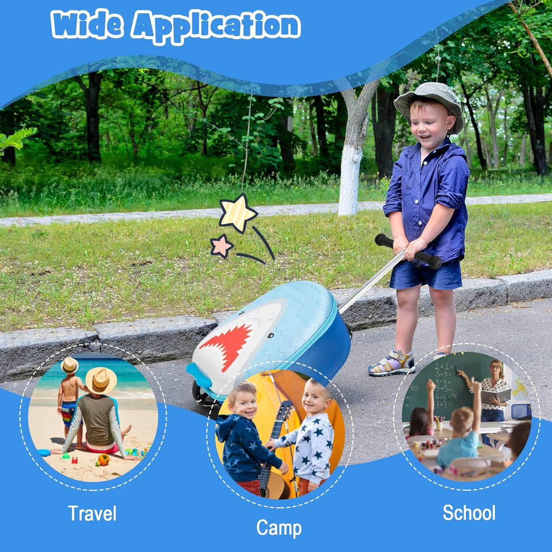 2-in-1 Kids' Scooter Suitcase with LED Wheels