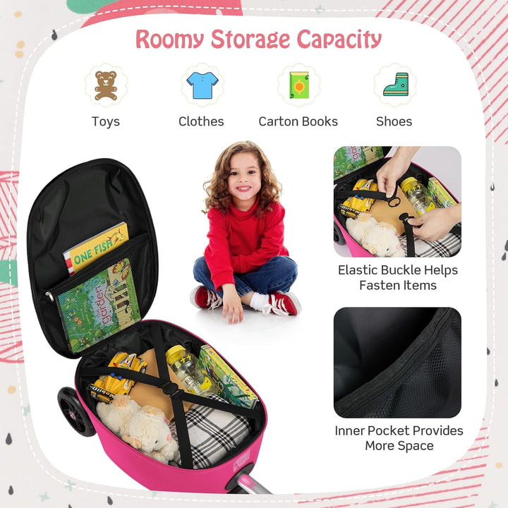 2-in-1 Kids' Scooter Suitcase with LED Wheels