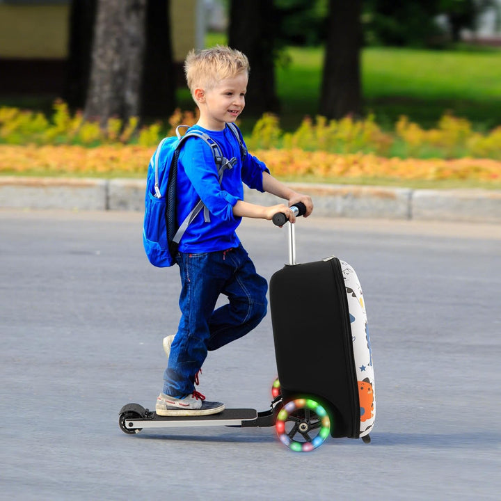 2-in-1 Kids' Scooter Suitcase with LED Wheels