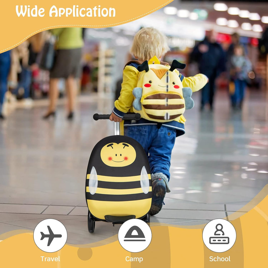 2-in-1 Kids' Scooter Suitcase with LED Wheels
