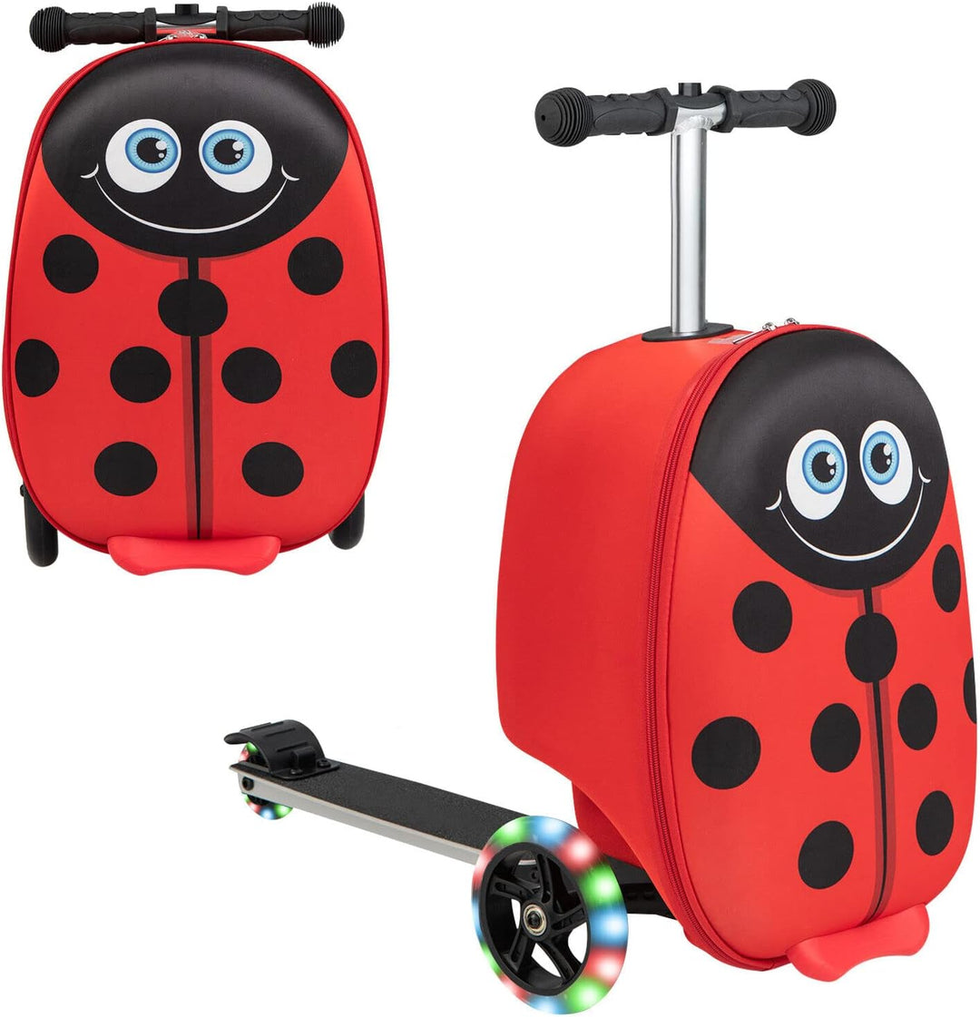 2-in-1 Kids' Scooter Suitcase with LED Wheels