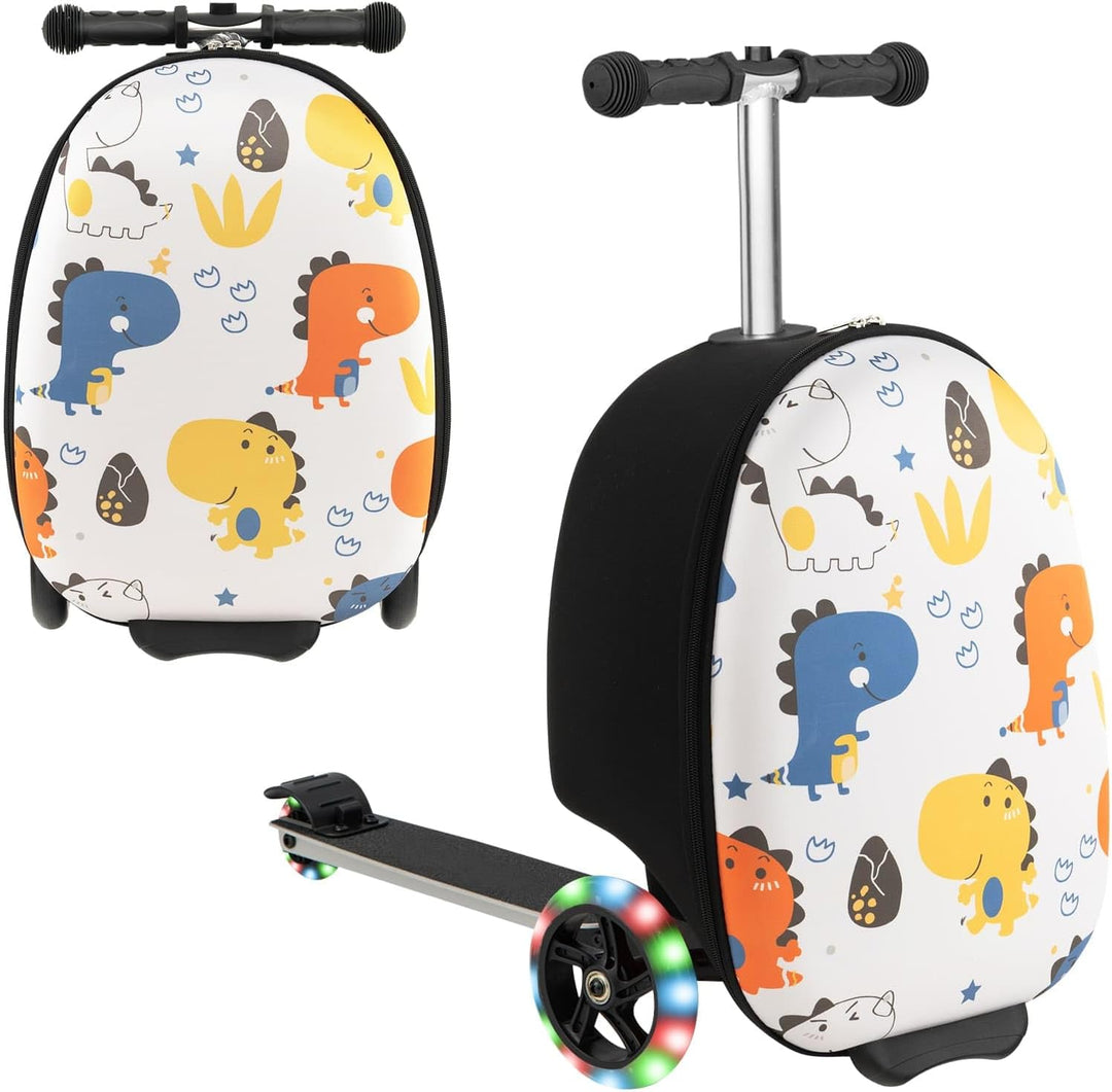 2-in-1 Kids' Scooter Suitcase with LED Wheels
