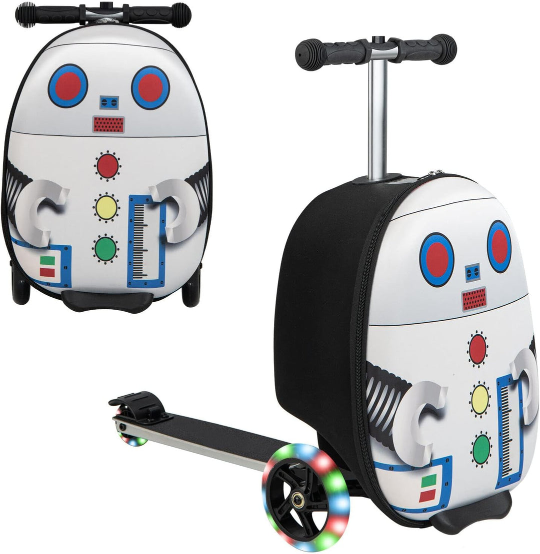 2-in-1 Kids' Scooter Suitcase with LED Wheels