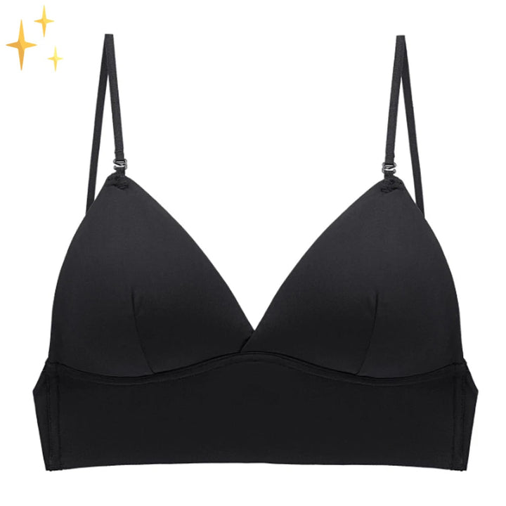 Backless Bra Low Back Seamless Wireless Adjustable Straps Triangle Cups Deep
