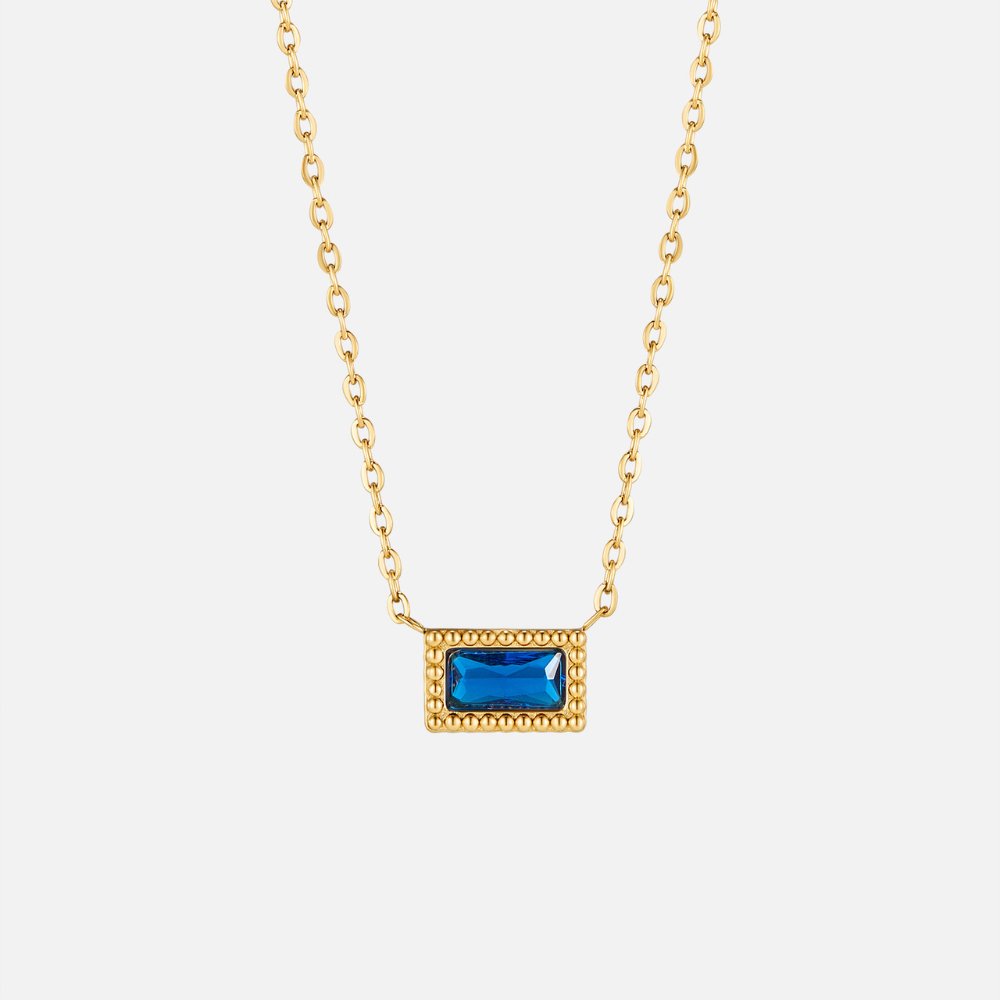 Baguette Birthstone Necklace.