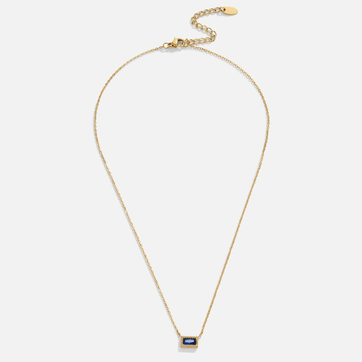 Baguette Birthstone Necklace.
