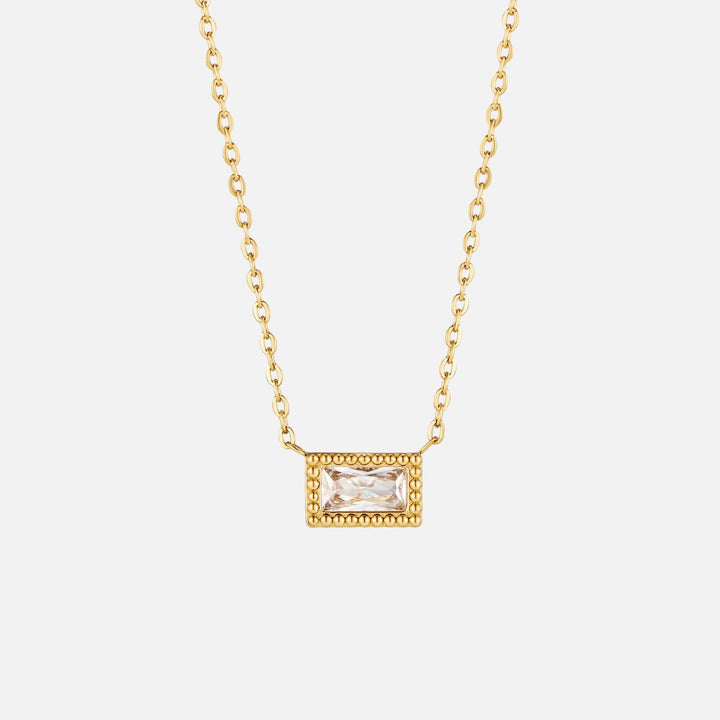 Baguette Birthstone Necklace.