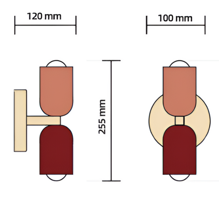 Wall Sconce Lighting with Dual Capsule Shades