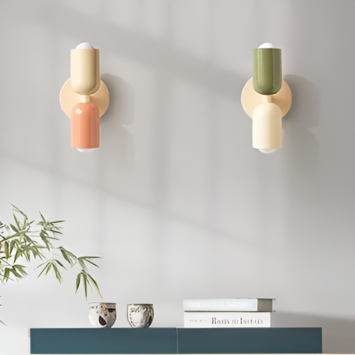 Wall Sconce Lighting with Dual Capsule Shades