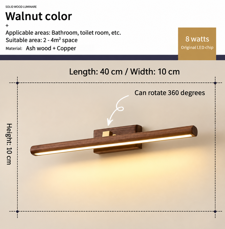 Wall Light | Black Walnut | LED Lighting