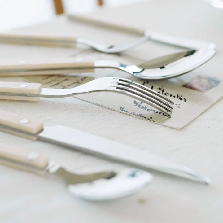 Set of 24 Stainless Steel Cutlery Pieces with Engraved Design – BistroLine