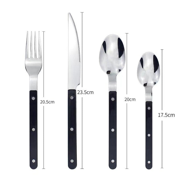 Set of 24 Stainless Steel Cutlery Pieces with Engraved Design – BistroLine