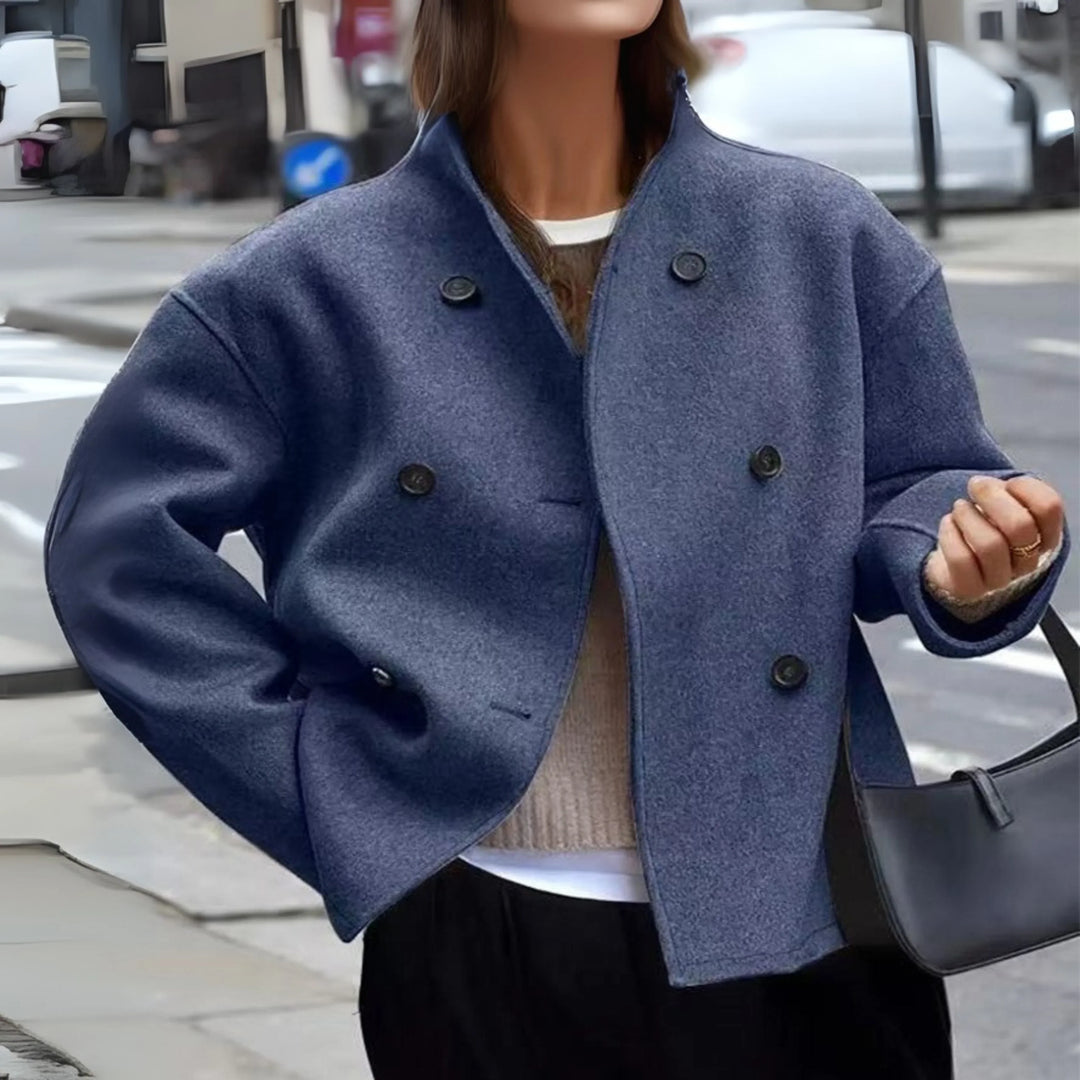 Long Sleeve Stand Collar Coat