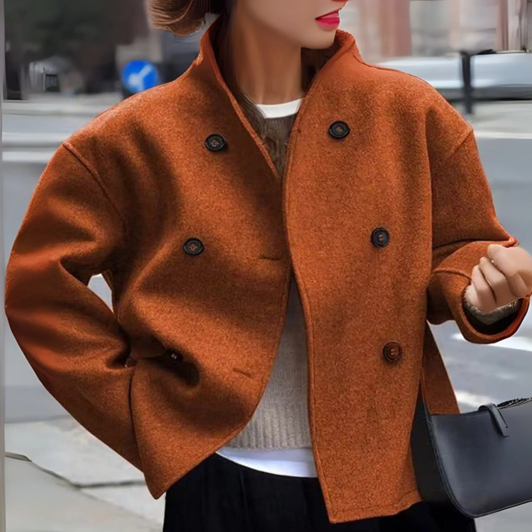Long Sleeve Stand Collar Coat