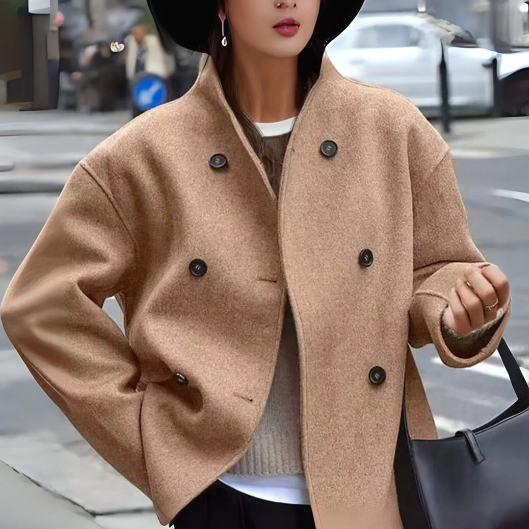 Long Sleeve Stand Collar Coat