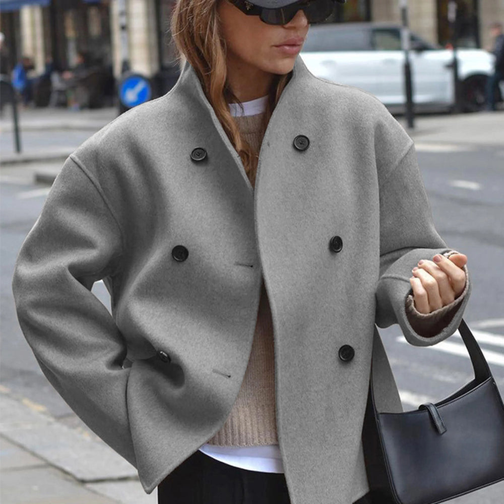 Long Sleeve Stand Collar Coat