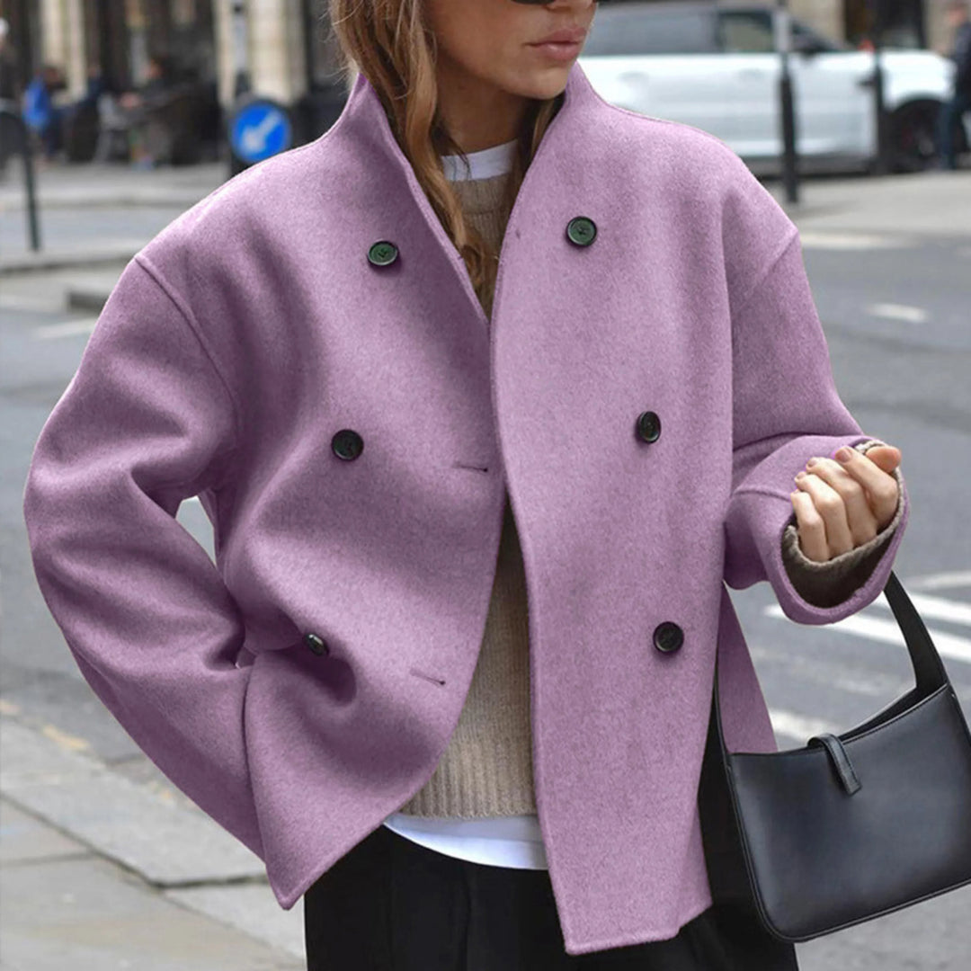 Long Sleeve Stand Collar Coat