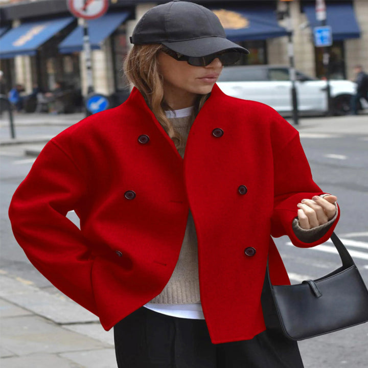 Long Sleeve Stand Collar Coat