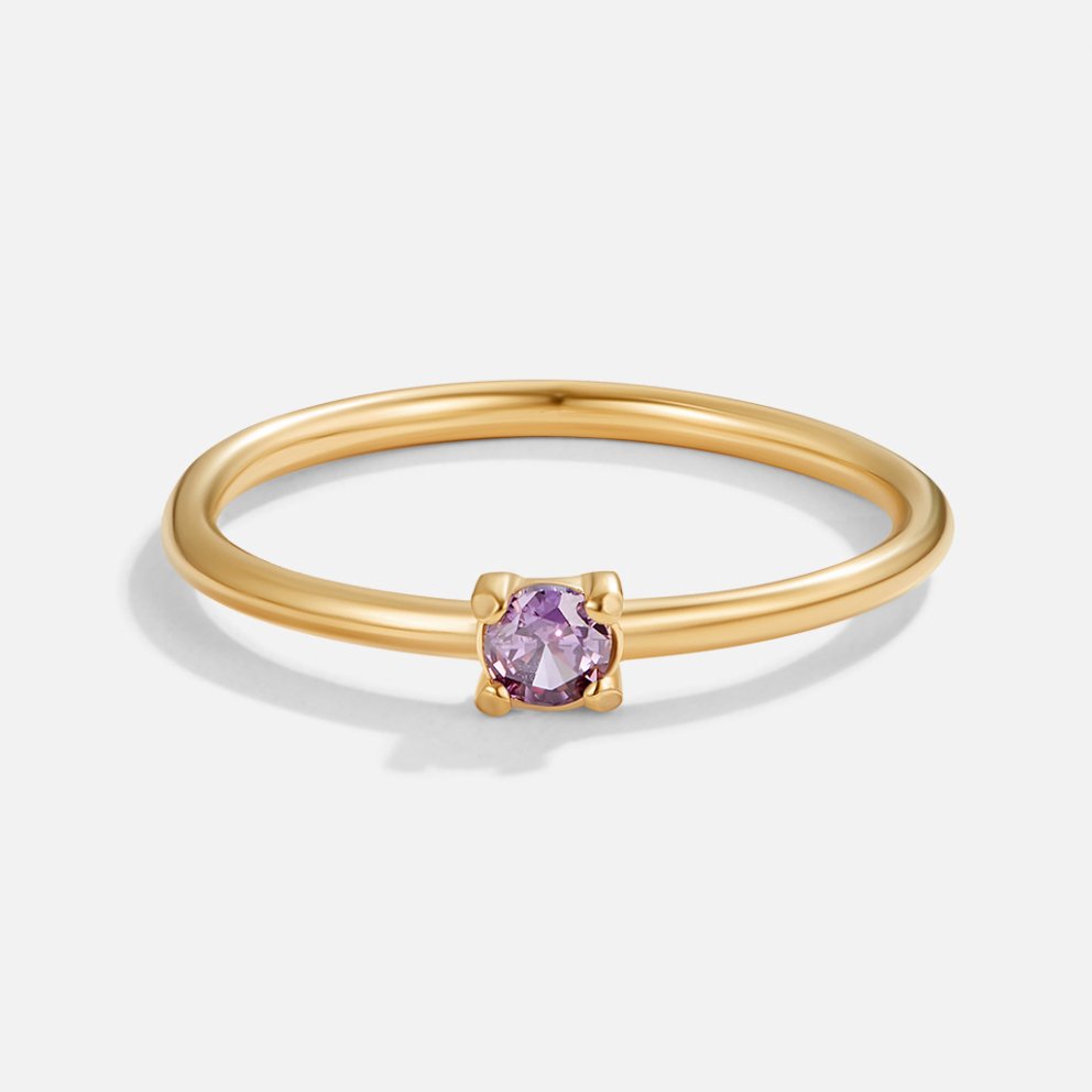 Soft gold ring with birthstone