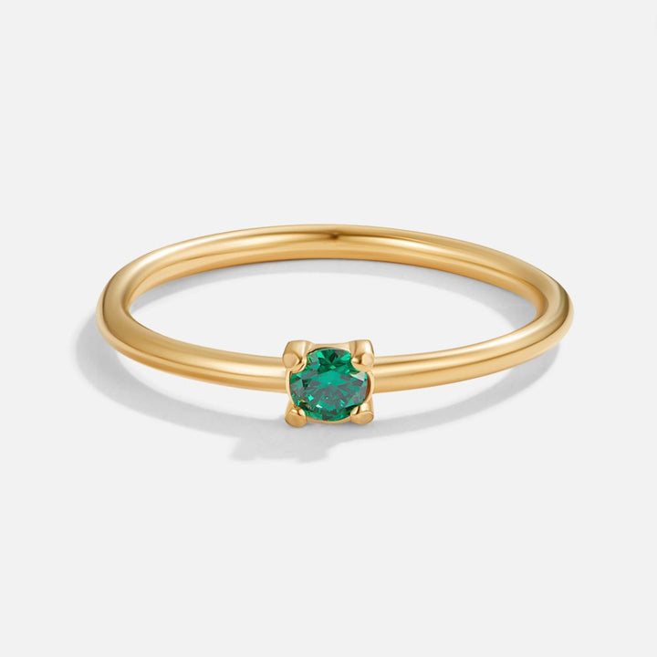 Soft gold ring with birthstone