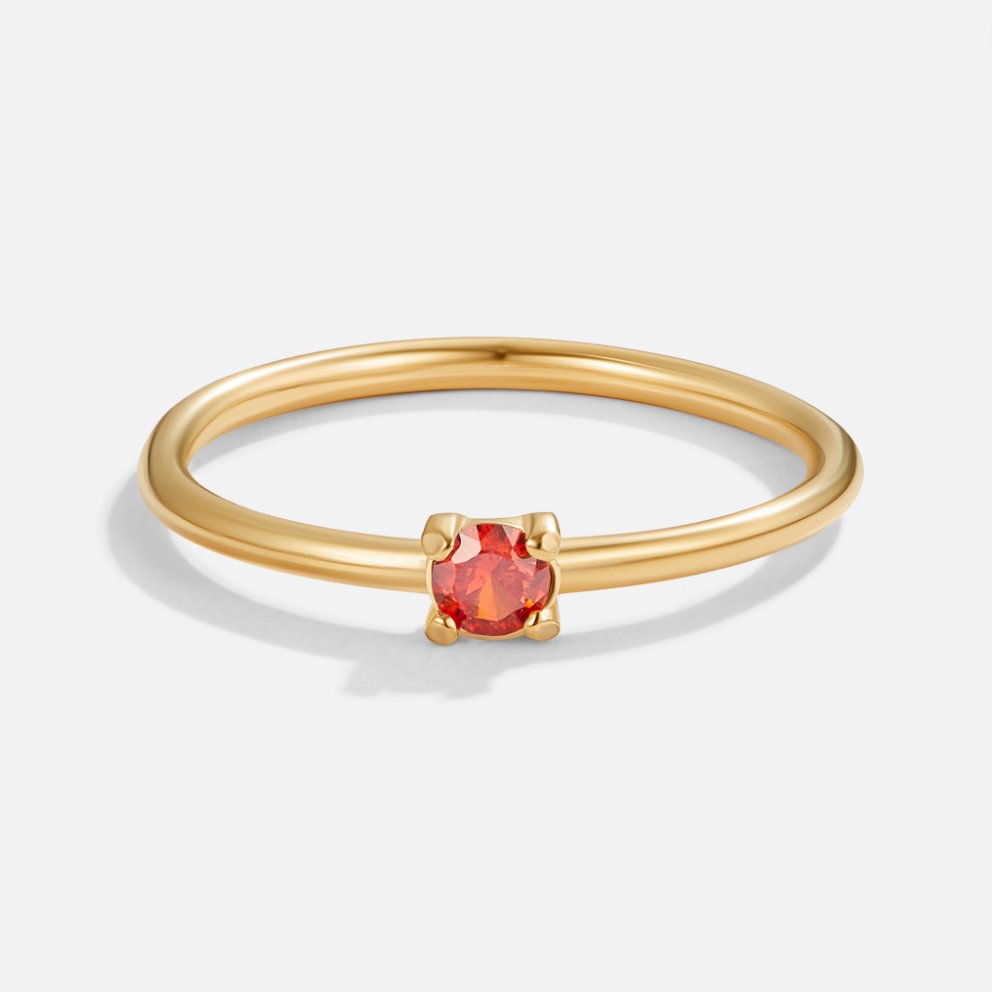 Soft gold ring with birthstone