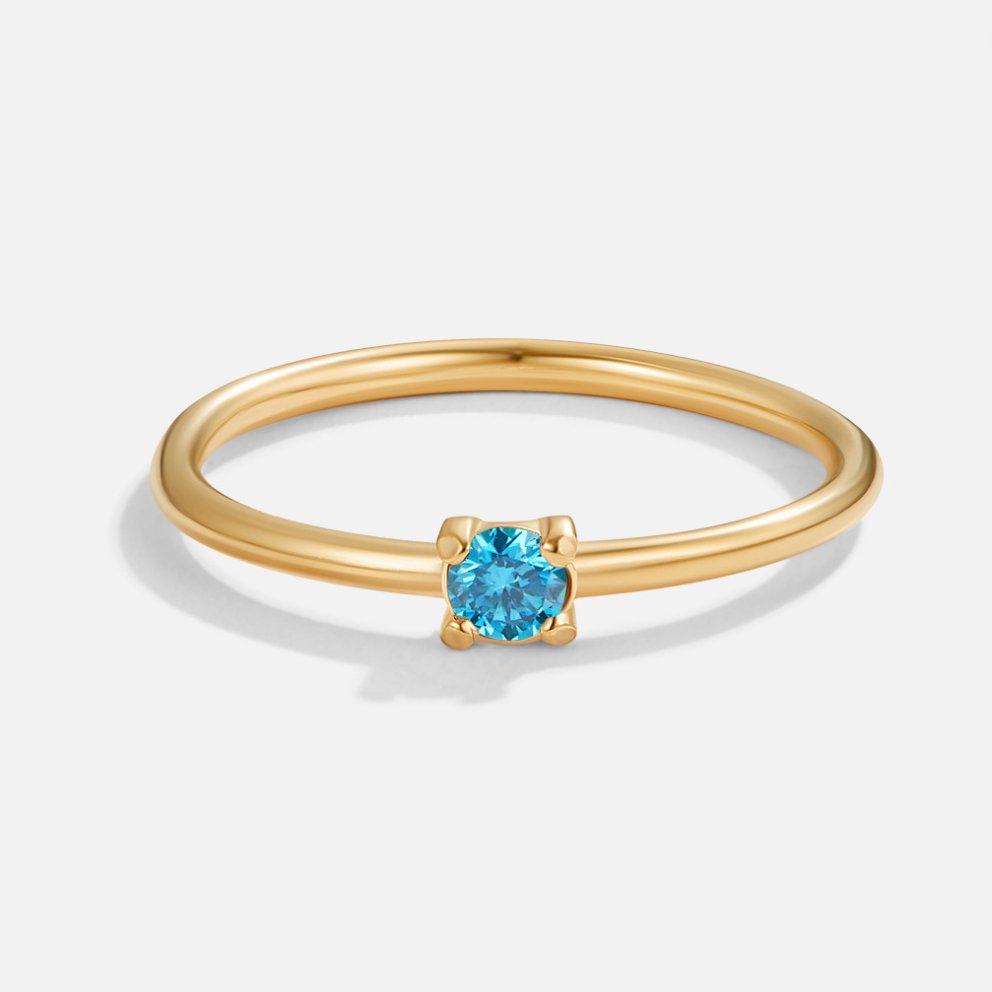 Soft gold ring with birthstone