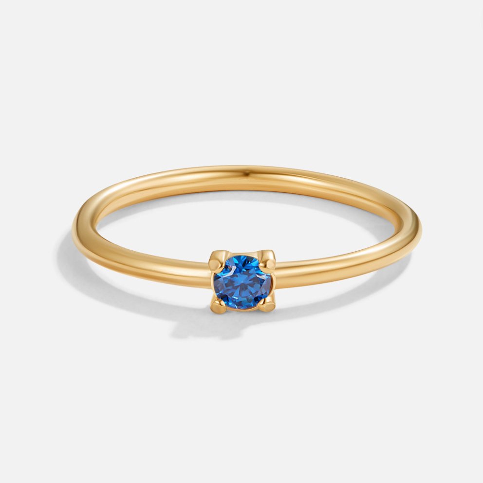 Soft gold ring with birthstone
