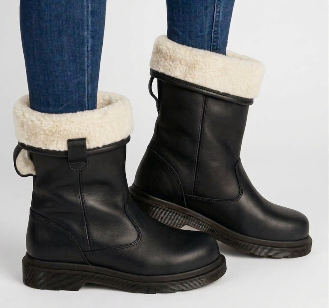 Men's Leather Boots – Lined, Water-Repellent, Casual for Autumn and Winter