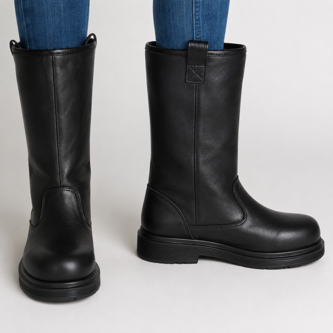 Men's Leather Boots – Lined, Water-Repellent, Casual for Autumn and Winter