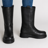 Men's Leather Boots – Lined, Water-Repellent, Casual for Autumn and Winter