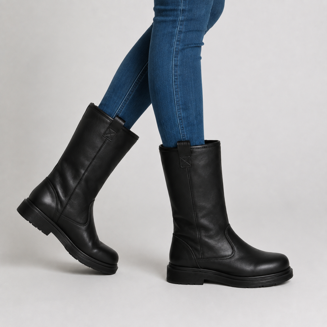 Men's Leather Boots – Lined, Water-Repellent, Casual for Autumn and Winter