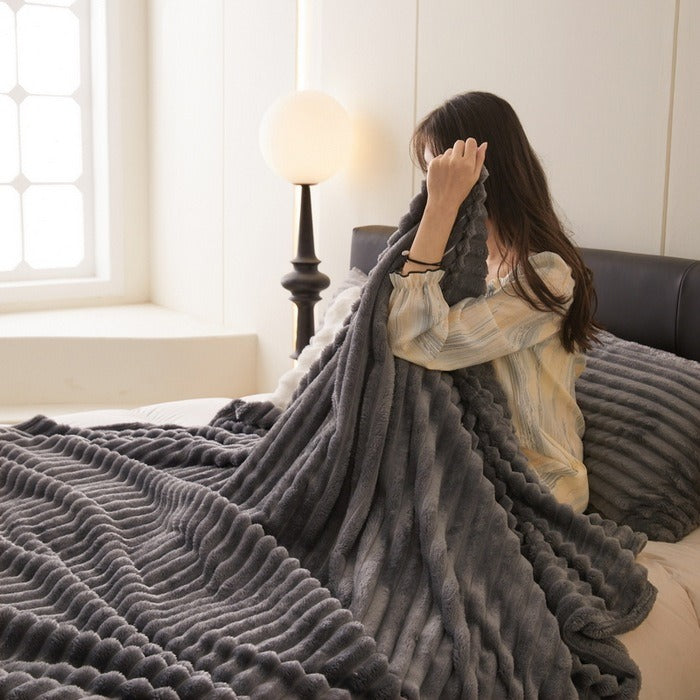Chunky Knit Textured Throw for Sofa or Bed | Large