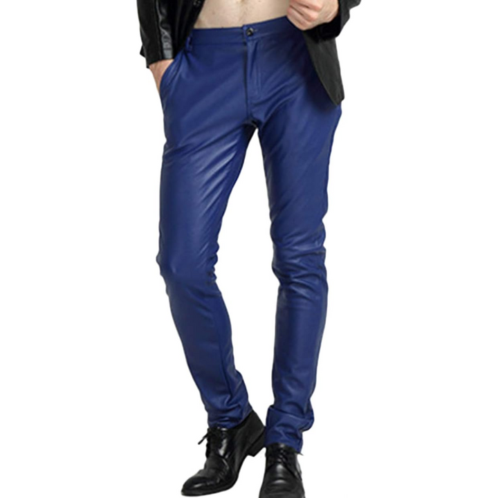 Men's Tapered Faux Leather Biker Trousers – Victor