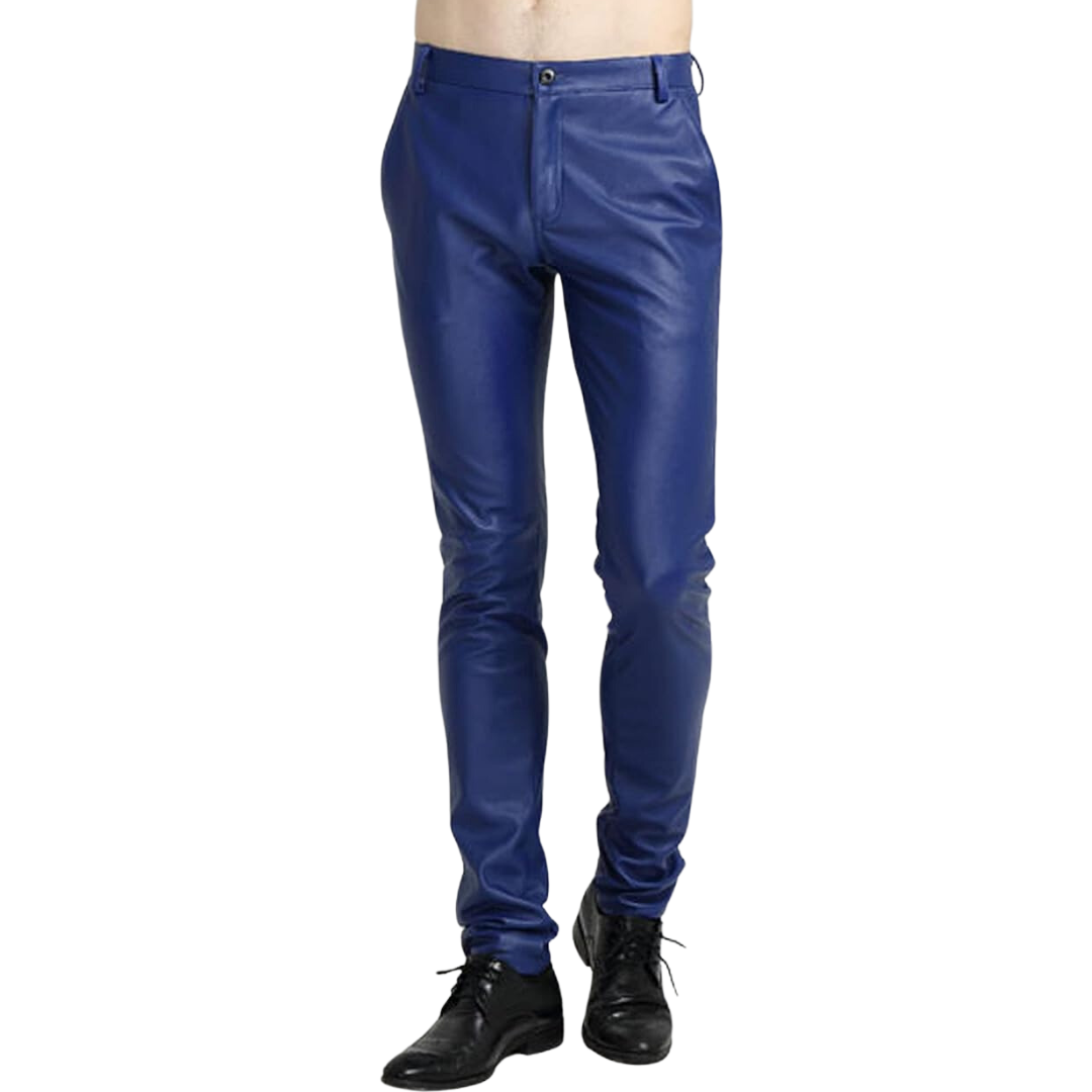 Men's Tapered Faux Leather Biker Trousers – Victor