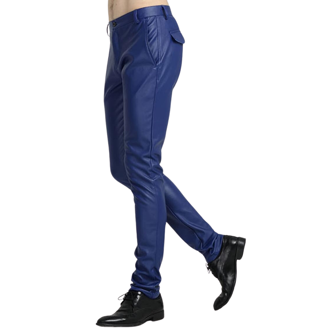 Men's Tapered Faux Leather Biker Trousers – Victor