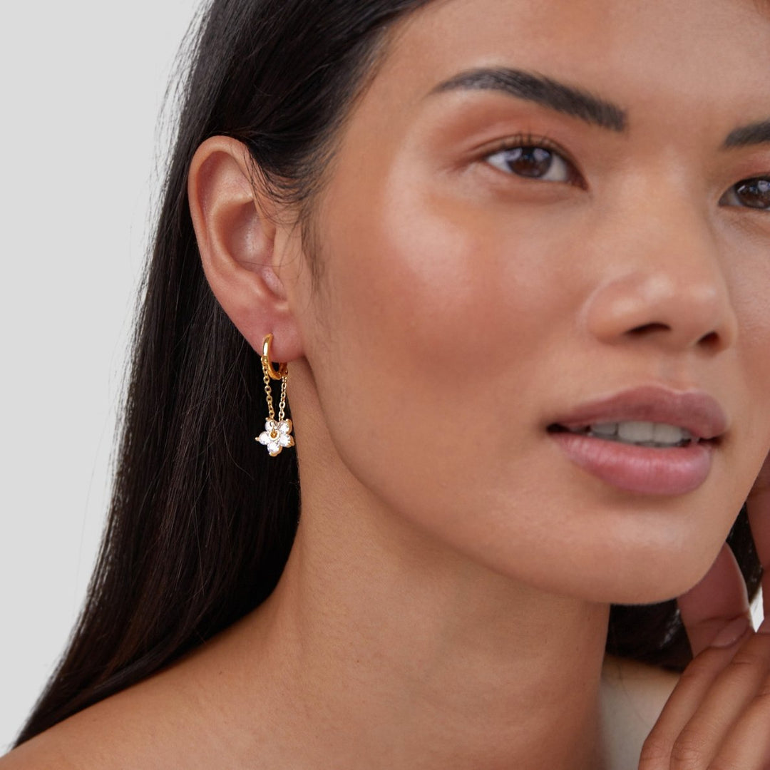 Blooming Flower Crystal Earrings