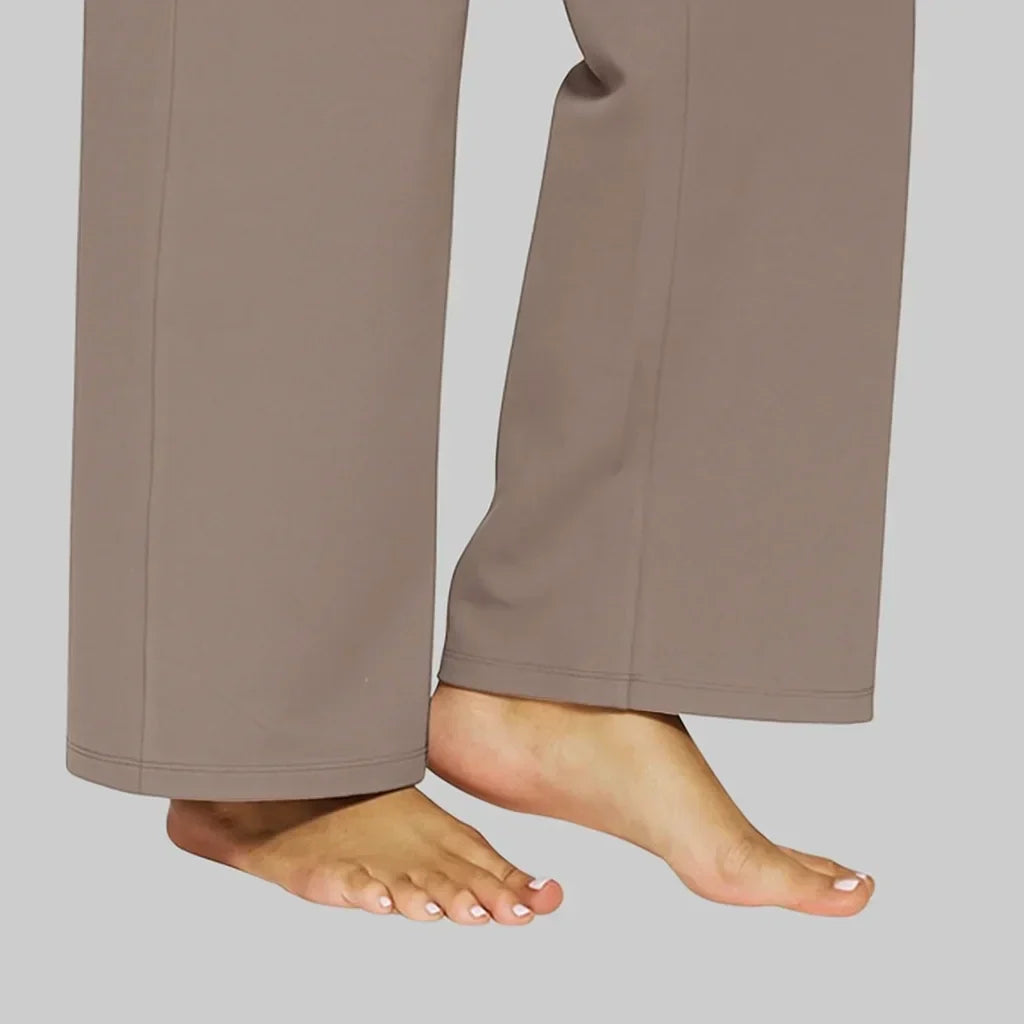 Women's High-Waisted Stretch Trousers – Comfortable Pull-On Trousers