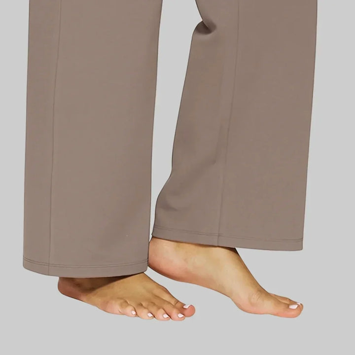 Women's High-Waisted Stretch Trousers – Comfortable Pull-On Trousers
