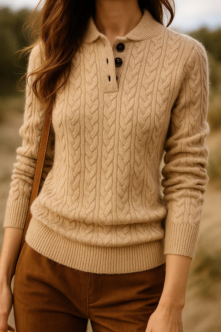 Button-Up Cable Knit Sweater