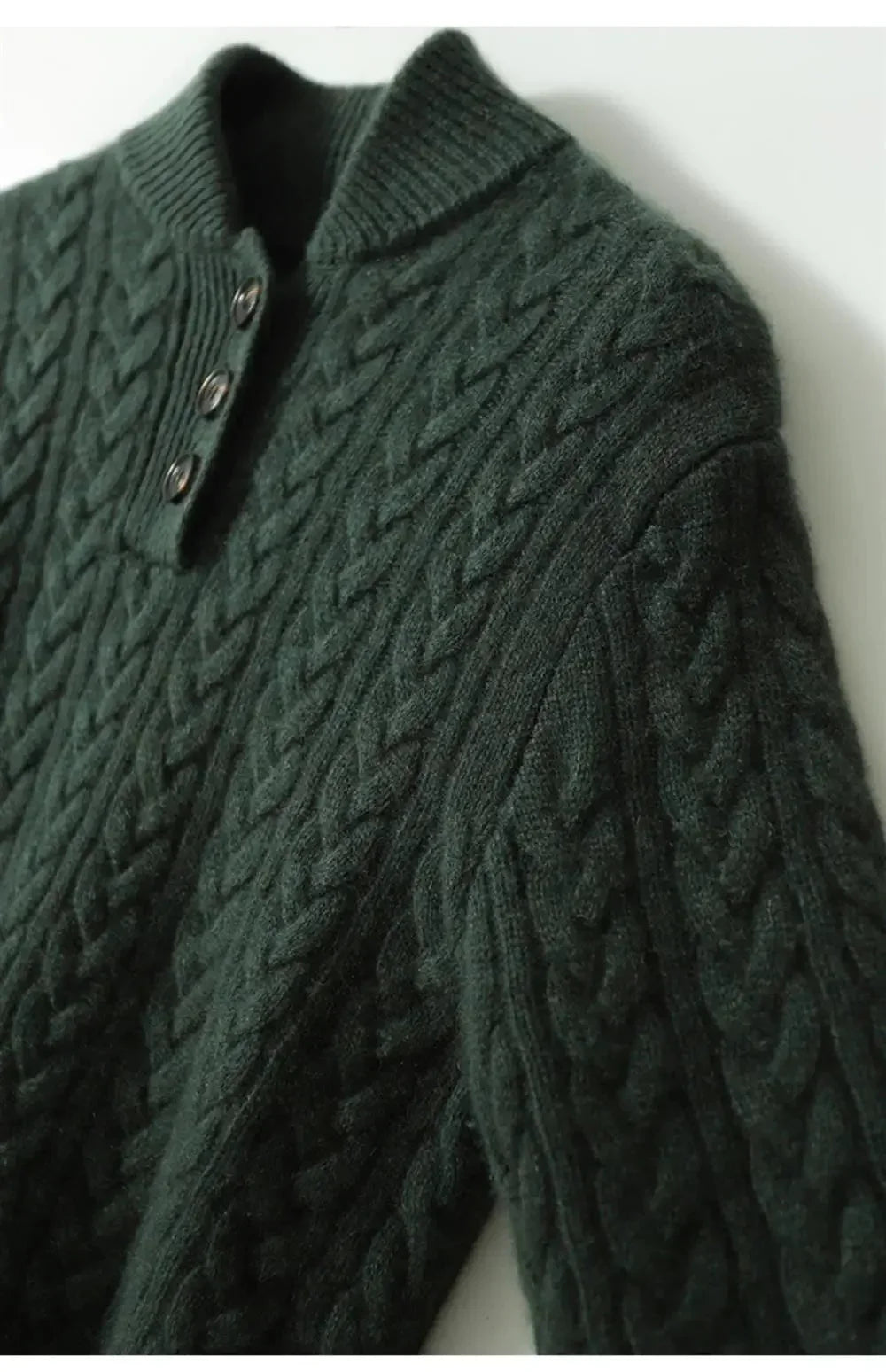 Button-Up Cable Knit Sweater