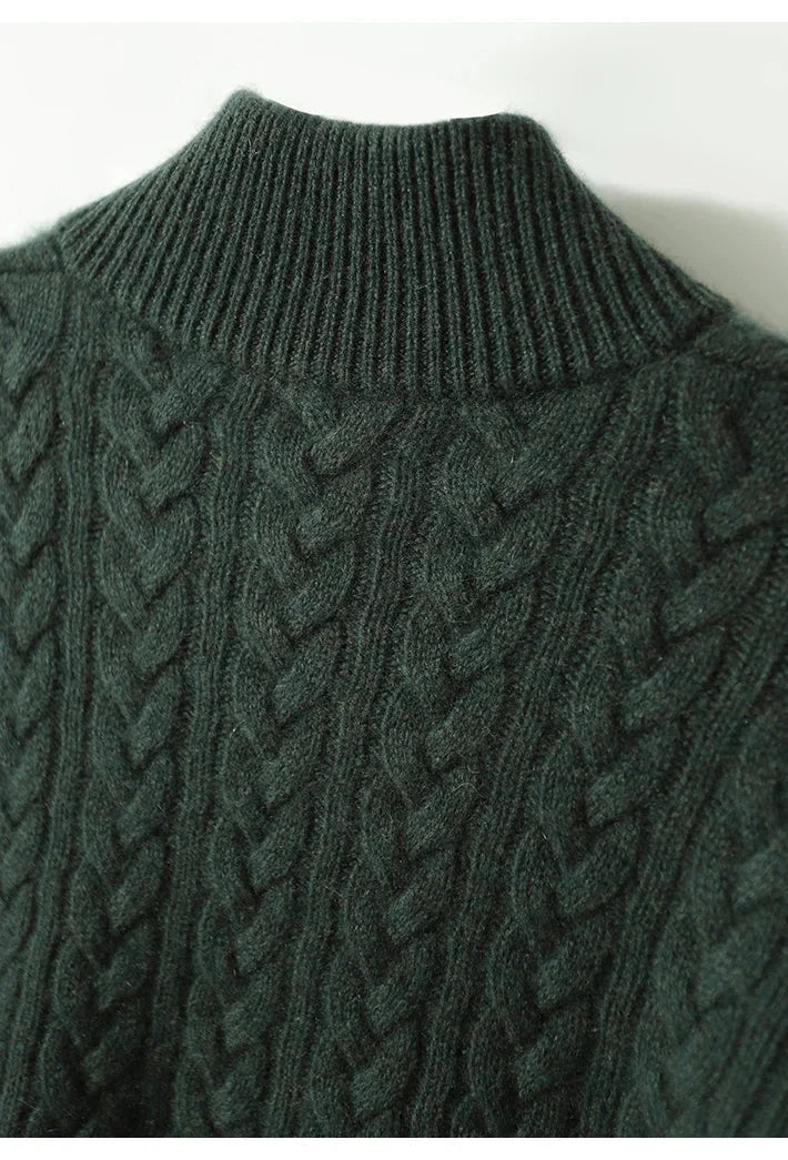 Button-Up Cable Knit Sweater