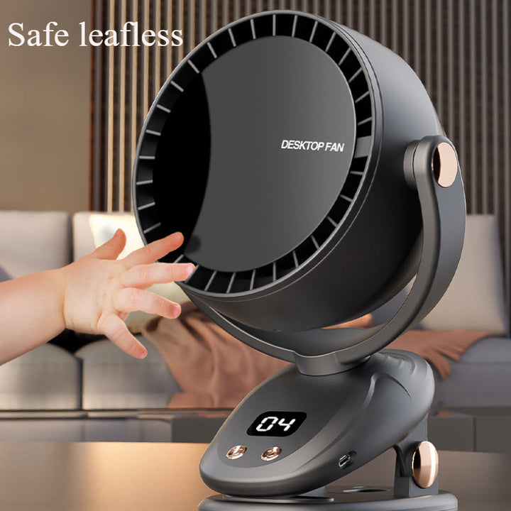 Bladeless Portable Fan with Digital Display – Quiet and Rechargeable for Indoor and Outdoor Use